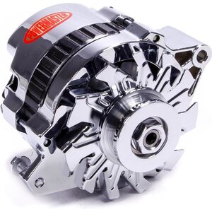 Powermaster - 178021 - Chrome 105amp Small Delco Alternator 1 Wire