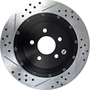 Baer Brakes - 2262019 - Brake Rotor - EradiSpeed + 2 - Rear - Directional / Drilled / Slotted - 14.000 in OD - 2 Piece - Iron - Natural - Ford Mustang 2005-13