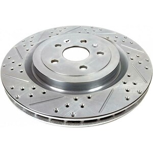 Baer Brakes - 55163-020 - Brake Rotor - Sport - Rear - Directional / Drilled / Slotted - 14.370 In Od - Iron - Zinc Plated - Cadillac Cts-V / Chevy Camaro 2009-15