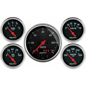 AutoMeter - 1450 - Designer Black Gauge Kit w/GPS Speedo