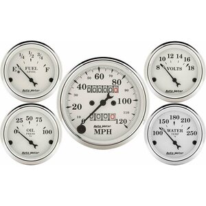 AutoMeter - 1601 - Old Tyme White Gauge Kit Mech Speedo