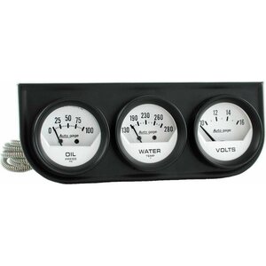 AutoMeter - 2324 - 2-1/16in Oil/Volt/Water Short Sweep Console
