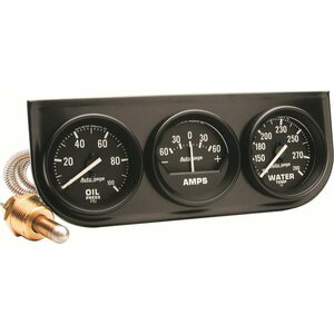 AutoMeter - 2393 - 2in Blk Mech Gauge Pnl