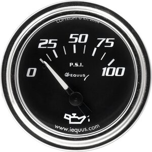 EQUUS - E7234 - 2.0 Dia Oil Pressure Gauge Chrome  0-100psi