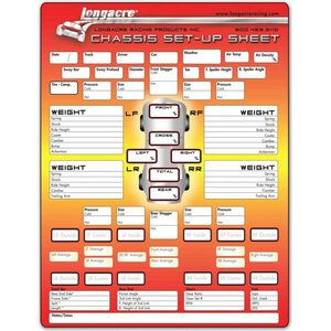 Note Pads and Set Up Sheets