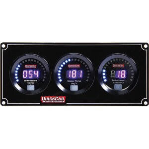 QuickCar - 67-2031 - Digital 2-1 Gauge Panel OP/WT w/Tach