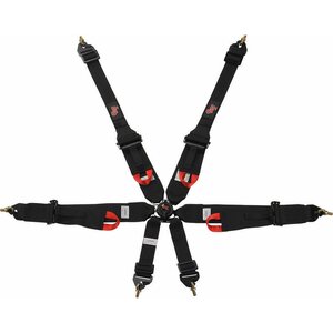 G-Force - 7622BK - 6pt Harness Camlock HNR Indiv P/U Black  FIA