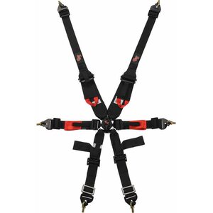 G-Force - 7623BK - 6pt Harness Camlock Indiv Black Euro FIA