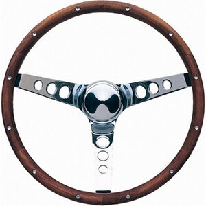 Grant - 201 - Classic Wood Steering Wheel Chrome 15 In