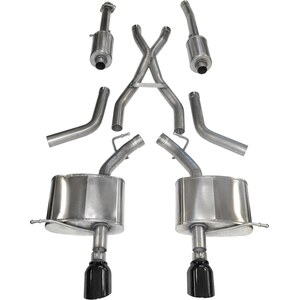 Corsa Performance - 14459BLK - Exhaust Cat-Back -Back Dual Rear Exit Wi