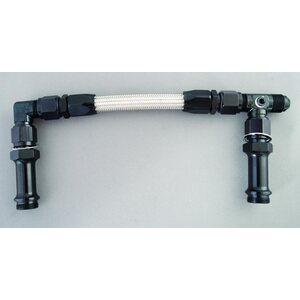 Fragola - 920002-BL - #6 Fuel Line Kit 7/8-20 Dual Inlet 4150 Black