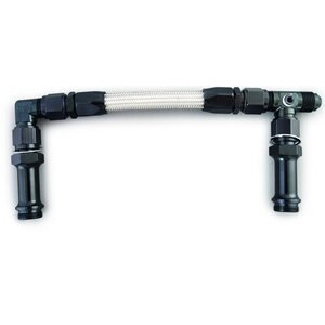 Fragola - 920003-BL - #8 Fuel Line Kit 7/8-20 Dual Inlet 4150 Black