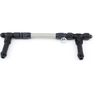 Fragola - 920007-BL - #8 Fuel Line Kit 9/16-24 Dual Inlet Demon Black