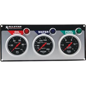 Allstar Performance - 80113 - 3 Gauge Panel A/M OP/WT/FP Sport-Comp