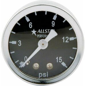 Allstar Performance - 80200 - 1.5in Gauge 0-15 PSI Liquid Filled