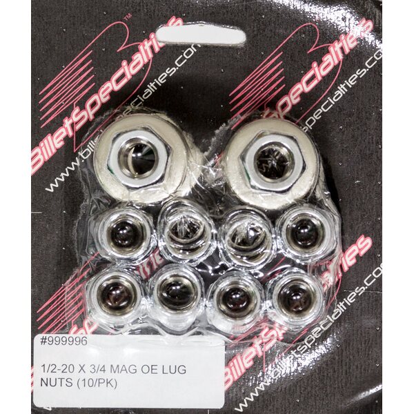 Billet Specialties - 999996 - 1/2-20 X 3/4 Mag Lug Nuts (10/PK)